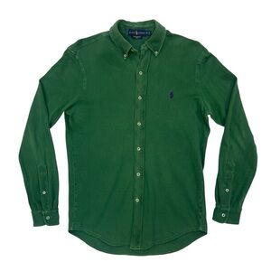 Polo Ralph Lauren Shirt Mens Small Green Featherweight Mesh Button Down Casual